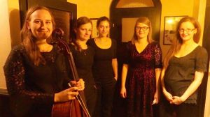 1237th Liszt Evening - Parlour of Four Muses in Oborniki Slaskie, 24th Feb 2017, <br> From left: Anna Rodak, Joanna Trzaska, Weronika Patalon, Zofia Dynak, Katarzyna Łyjak. Photo by Jolanta Nitka.